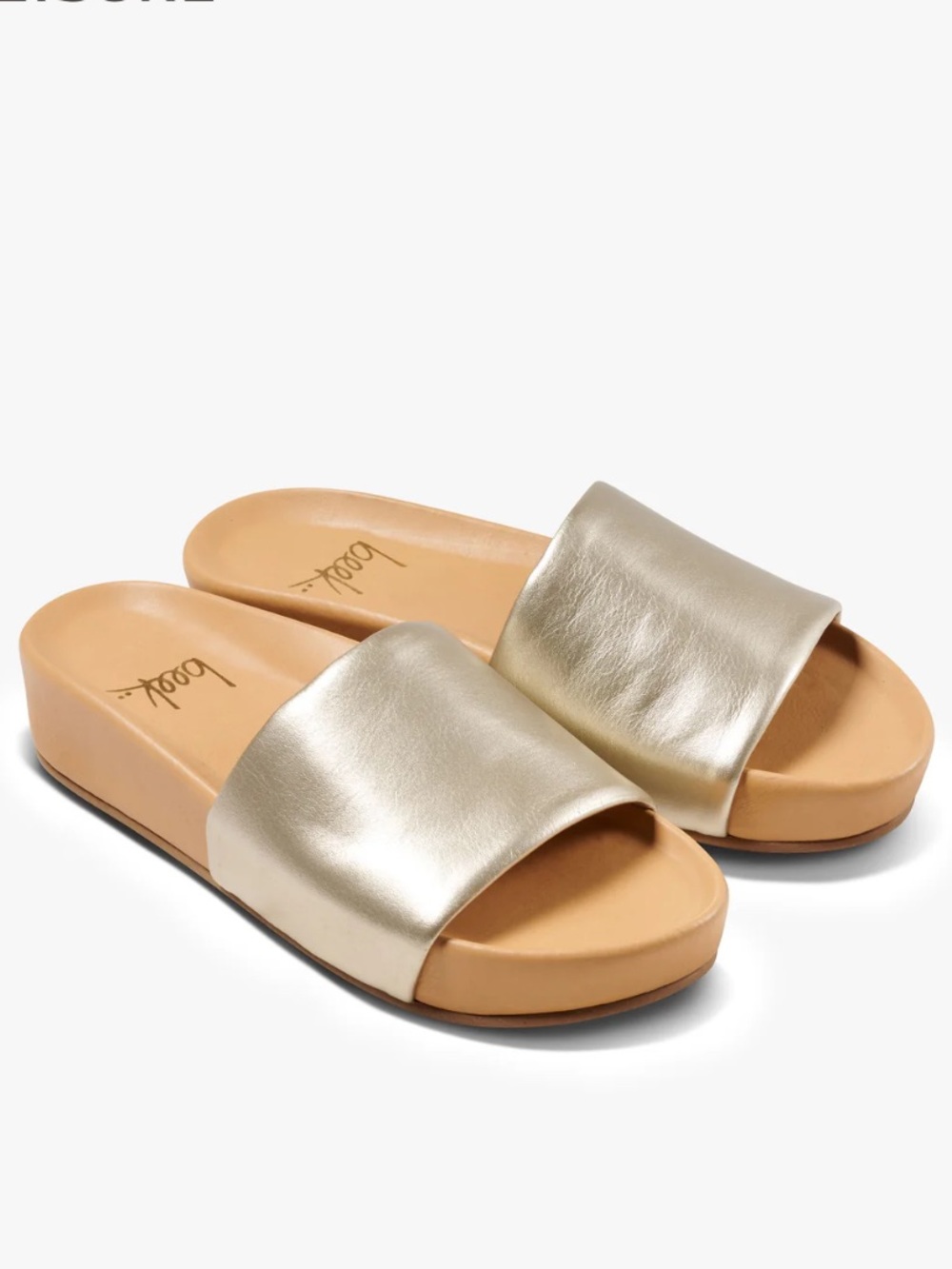 Beek Pelican Leather Platform Sandal Platinum